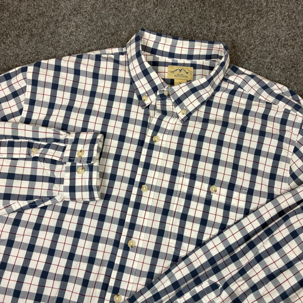 Blue Mountain Mens Size XL Plaid Button Down Shirt Multi Color Long Sleeve